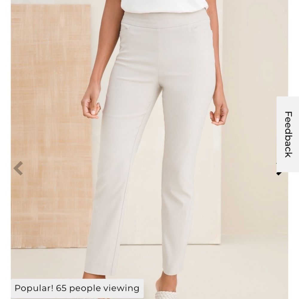 NWT chico’s white ultimate fit flatters slim lengthens pants sz 1 US 8